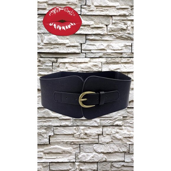 GORGEOUS WIDE BLACK BELT - Picture 3 of 4